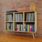 Record cabinet, vinyl record storage, vinyl record holder, solid oak unit, cabinet, storage, record stand, record player stand, media unit