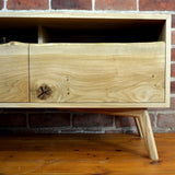 TV cabinet, media storage, TV holder, solid oak unit, cabinet, storage, TV stand, Television stand, media unit, waney edge