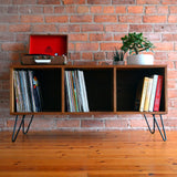 Record cabinet, vinyl record storage, vinyl record holder, solid oak unit, cabinet, storage, record stand, record player stand, media unit