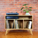 Record cabinet, vinyl record storage, vinyl record holder, solid oak unit, cabinet, storage, record stand, record player stand, media unit