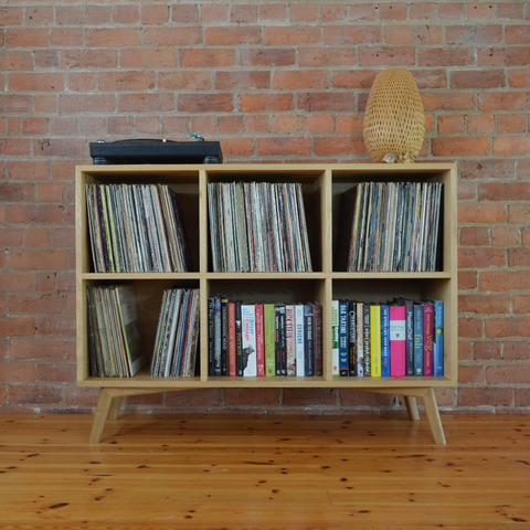 Record cabinet, vinyl record storage, vinyl record holder, solid oak unit, cabinet, storage, record stand, record player stand, media unit
