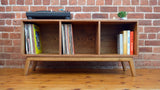 Record cabinet, vinyl record storage, vinyl record holder, solid oak unit, cabinet, storage, record stand, record player stand, media unit