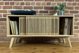 Record cabinet, vinyl record storage, vinyl record holder, solid oak unit, cabinet, storage, record stand, record player stand, media unit