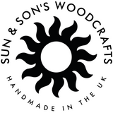 sun and sons woodcrafts, logo, handmade in the uk, woodwork, bespoke furniture, furniture maker, celebrity furniture maker