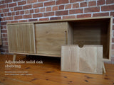 'Brwyn' – Solid Oak Media Unit with Sliding Doors