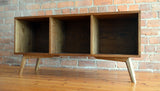 Record cabinet, vinyl record storage, vinyl record holder, solid oak unit, cabinet, storage, record stand, record player stand, media unit