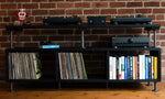 XL DJ unit / vinyl storage with charred wood finish in Ebony