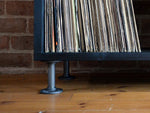 XL DJ unit / vinyl storage with charred wood finish in Ebony