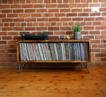 Record player stand with hairpin legs