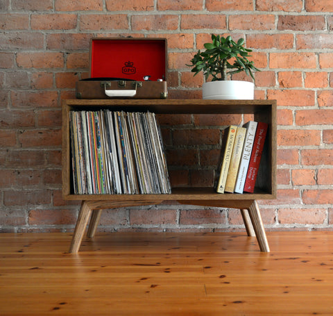 'Lafant' - Solid Oak, Mid Century Record Player Stand