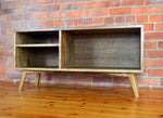 'Goldwyr' solid oak, mid century media unit